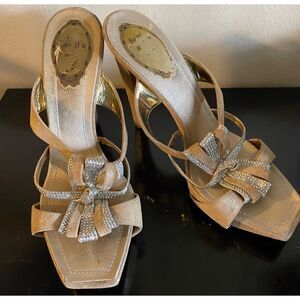 Rene Caovilla distressed suede platform heels Size 39/9